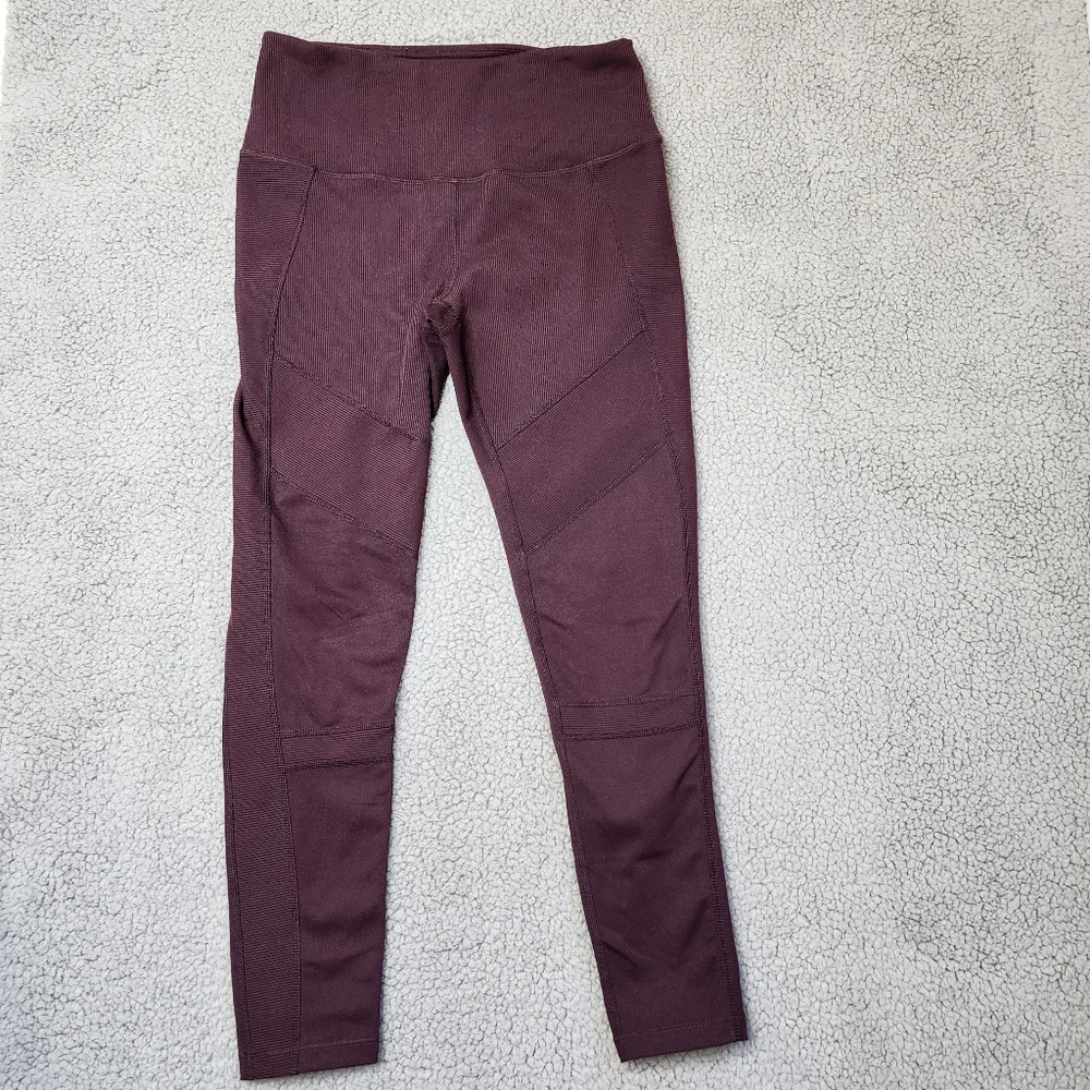 Zella Moto Ribbed High Waist Ankle Crop Leggings Size Medium - Picture 8 of 14